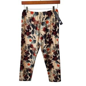 Leggings Depot Womens Plus 2XL-3XL Gray‎ Red Floral Capri Leggings Stretch New